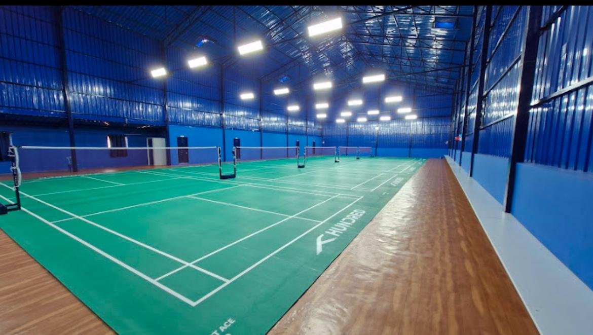 Badminton match practice illustration